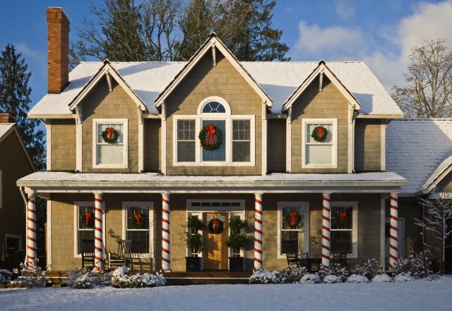 House decorated for Christmas --- Image by © David Papazian/Corbis